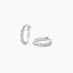 Créoles Sandrine Or Blanc Strass