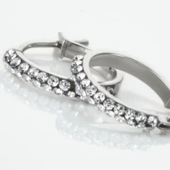 Créoles Sandrine Or Blanc Strass
