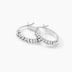 Créoles Sandrine Or Blanc Strass
