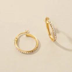 Créoles Sandrine Or Jaune Strass