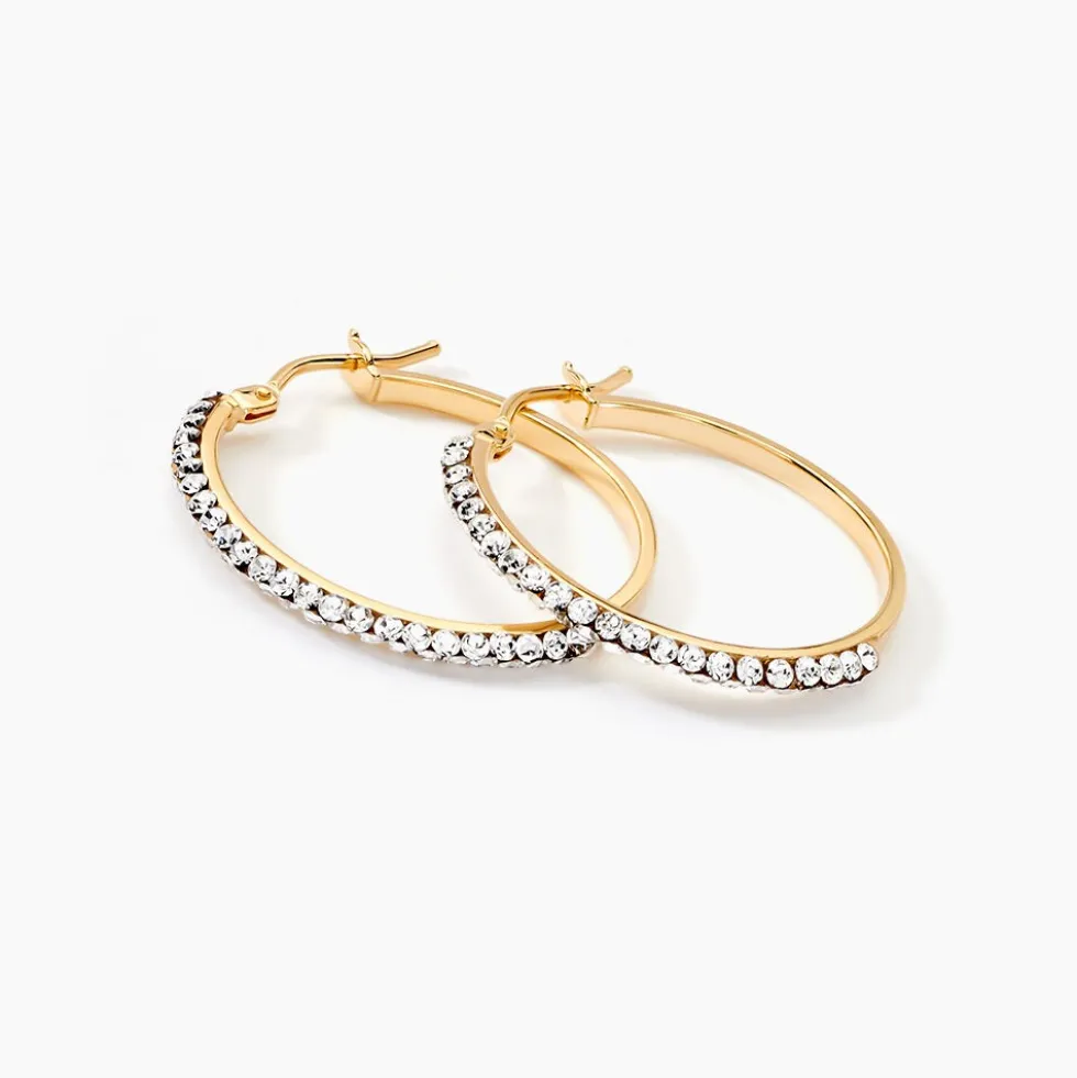 Créoles Sandrine Or Jaune Strass