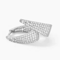 Créoles Soazig Argent Blanc Oxyde De Zirconium