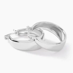 Créoles Suliac Argent Blanc
