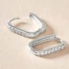 Créoles Trait D'union Argent Rhodié Oxyde De Zirconium