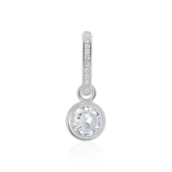 Créole Unitaire Ancelin Rondes Argent Blanc Oxyde De Zirconium