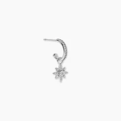 Créole Unitaire Ancelin Rondes Argent Blanc Oxyde De Zirconium