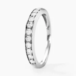 Demi-alliance Or Blanc Valentine Diamant Synthetique