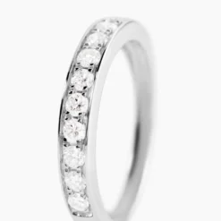 Demi-alliance Or Blanc Valentine Diamants Synthetique