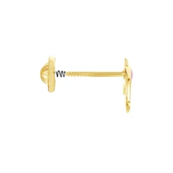 Fermoir Vis Boucle D'oreille Or Jaune
