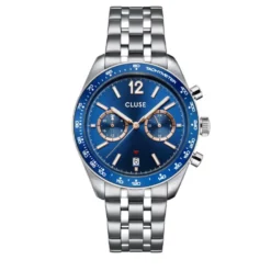 Montre Cluse Aravis Dual Timer Bleu