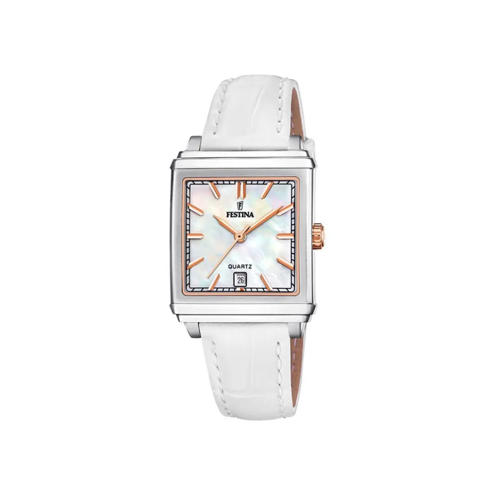 Montre Festina On The Square Nacre Blanche