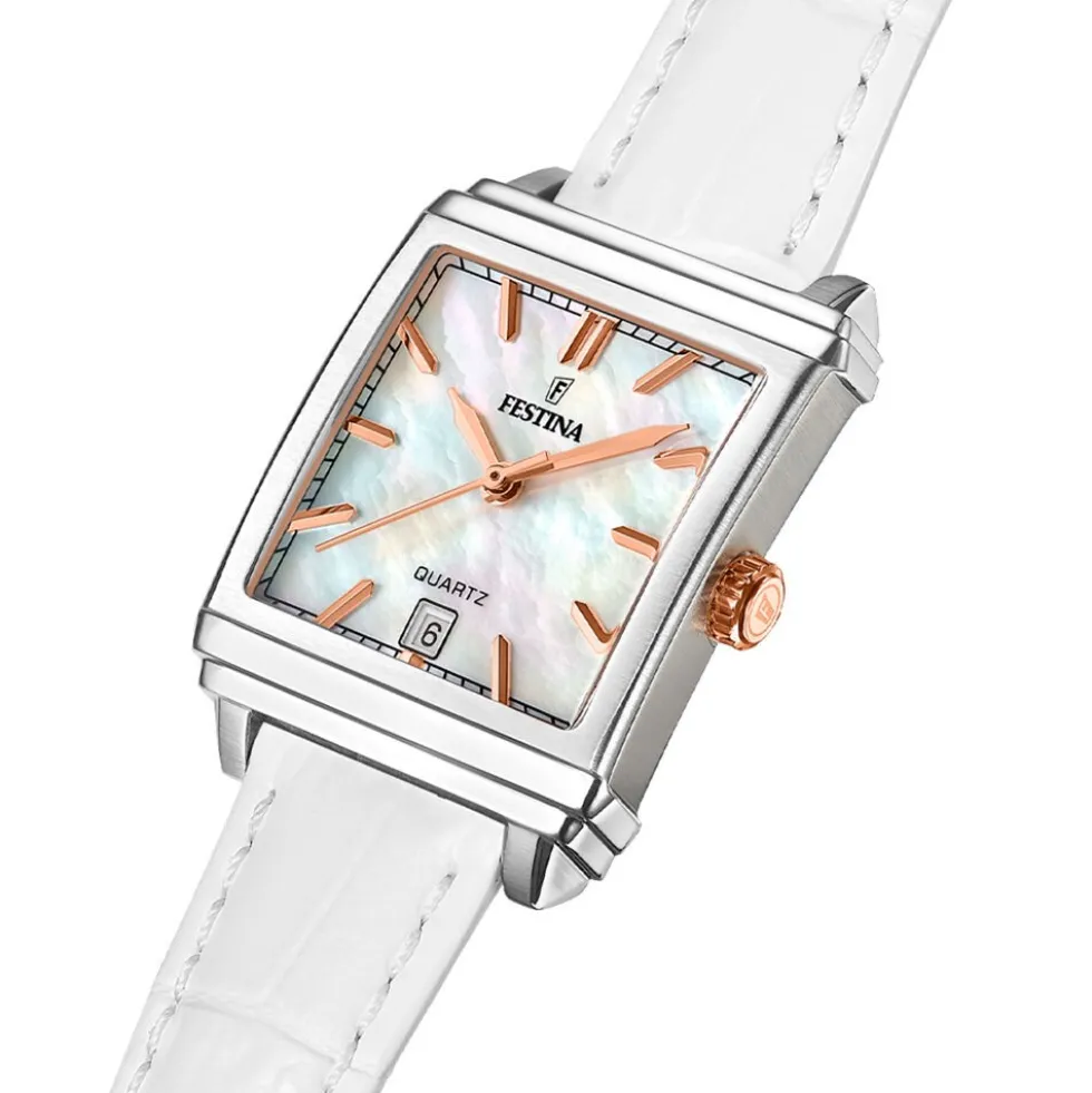 Montre Festina On The Square Nacre Blanche