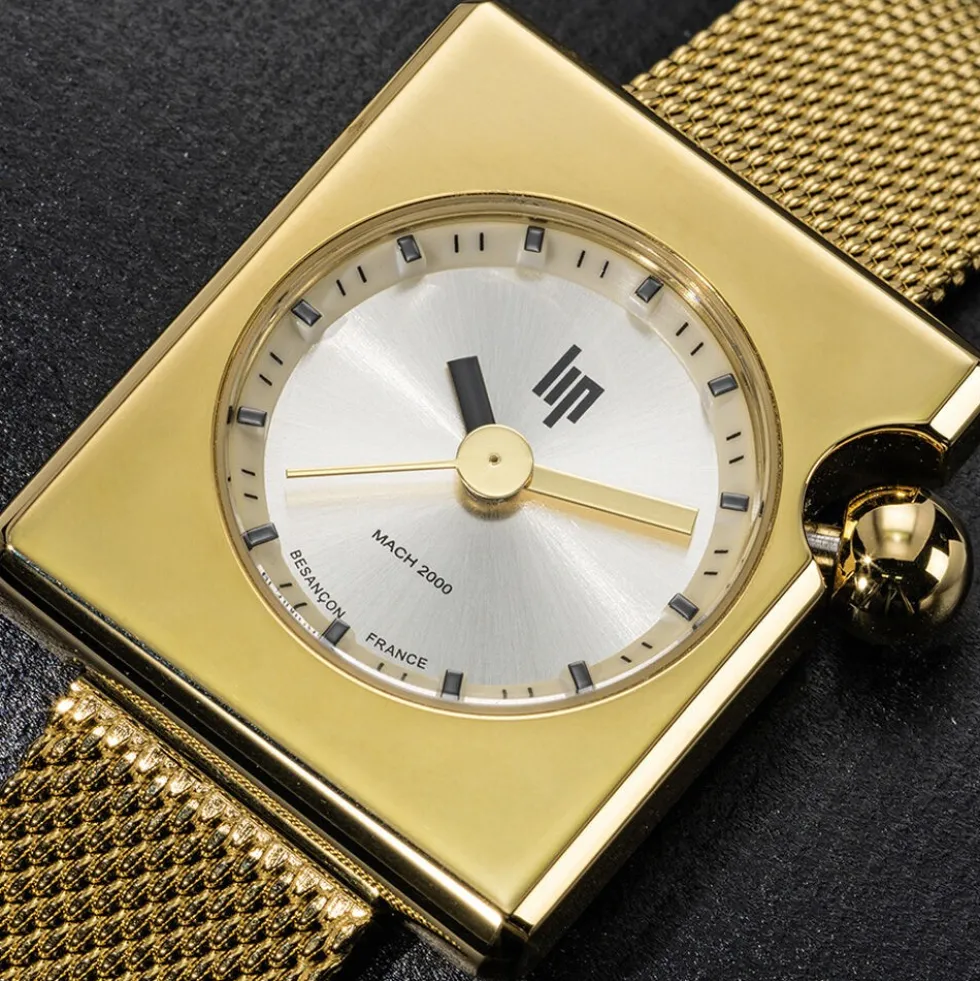 Montre Lip Mach 2000 Mini Square Doré