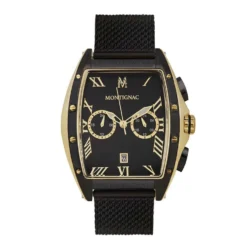 Montre Montignac Tonneau Chrono Noir
