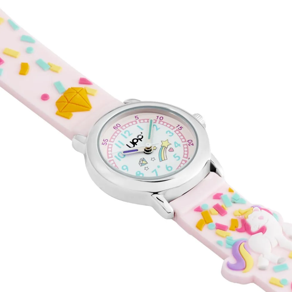 Montre Upp Fuzzy Rose Et Blanc