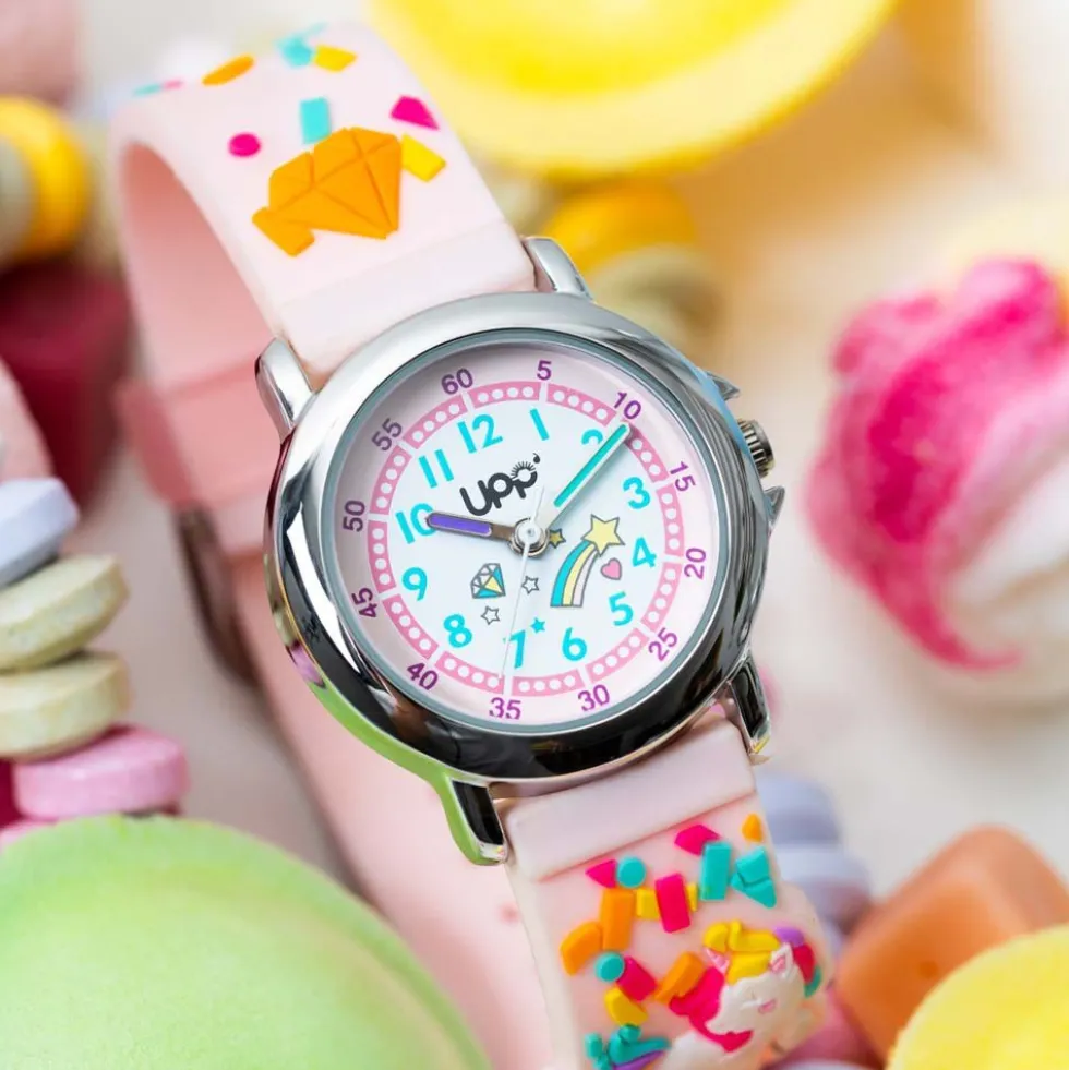 Montre Upp Fuzzy Rose Et Blanc