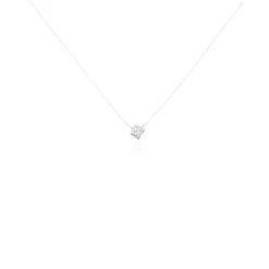 NYLON 4 Damen Collier Silber 925 Zirkonia Weiß 0,1 ct Viereck