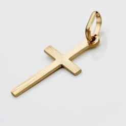 Pendentif Aidana Croix Striee Or Jaune