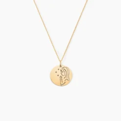 Pendentif Amarante Vierge Rond Or Jaune