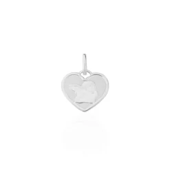 Pendentif Ange Coeur Or Blanc