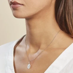 Pendentif Ange Nuage Or Blanc