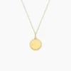 Pendentif Ange Rond Cisele Or Jaune