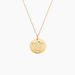 Pendentif Ange Rond Or Jaune