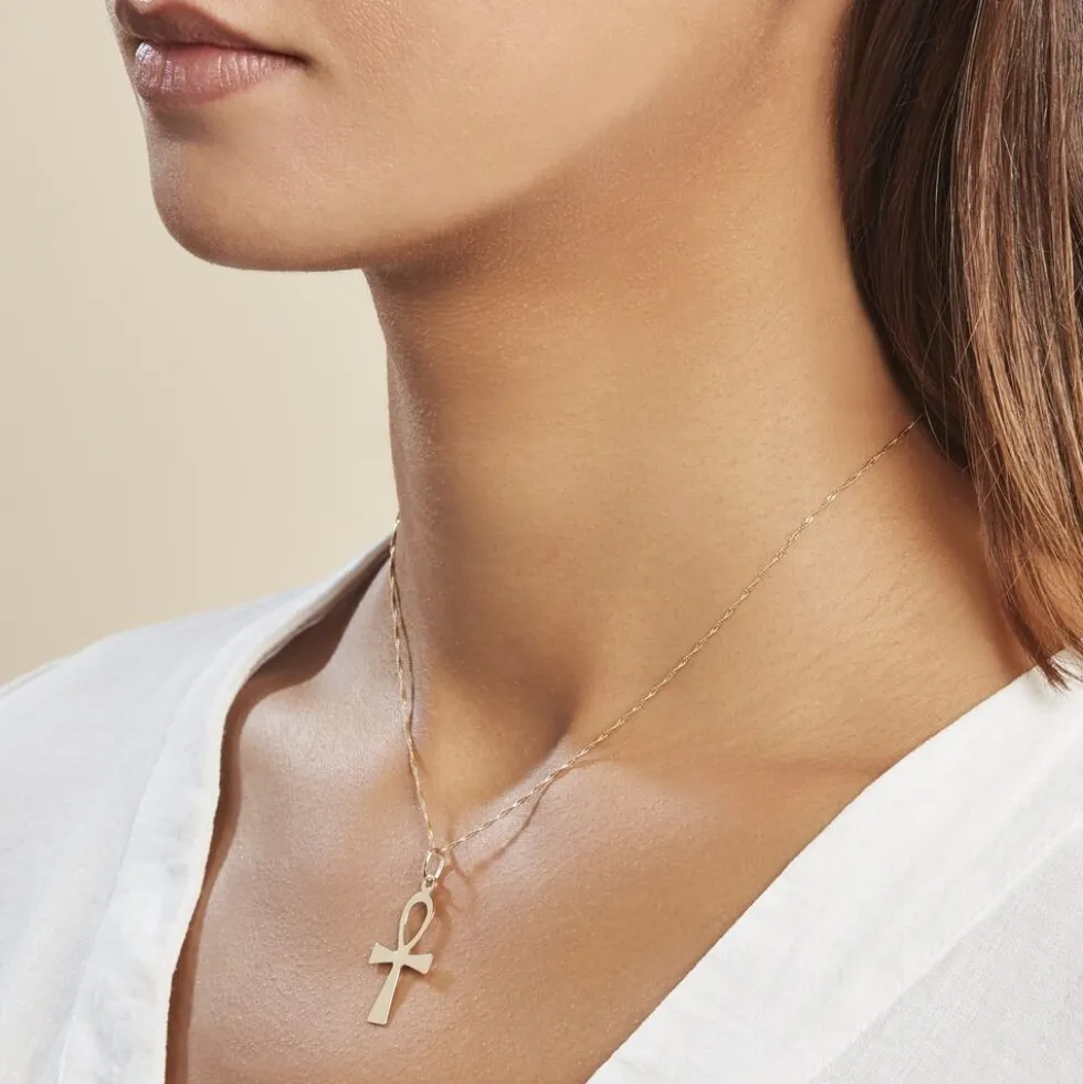 Pendentif Basilissa Croix De Vie Or Jaune