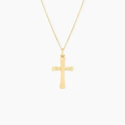 Pendentif Benny Croix Ciselee Or Jaune