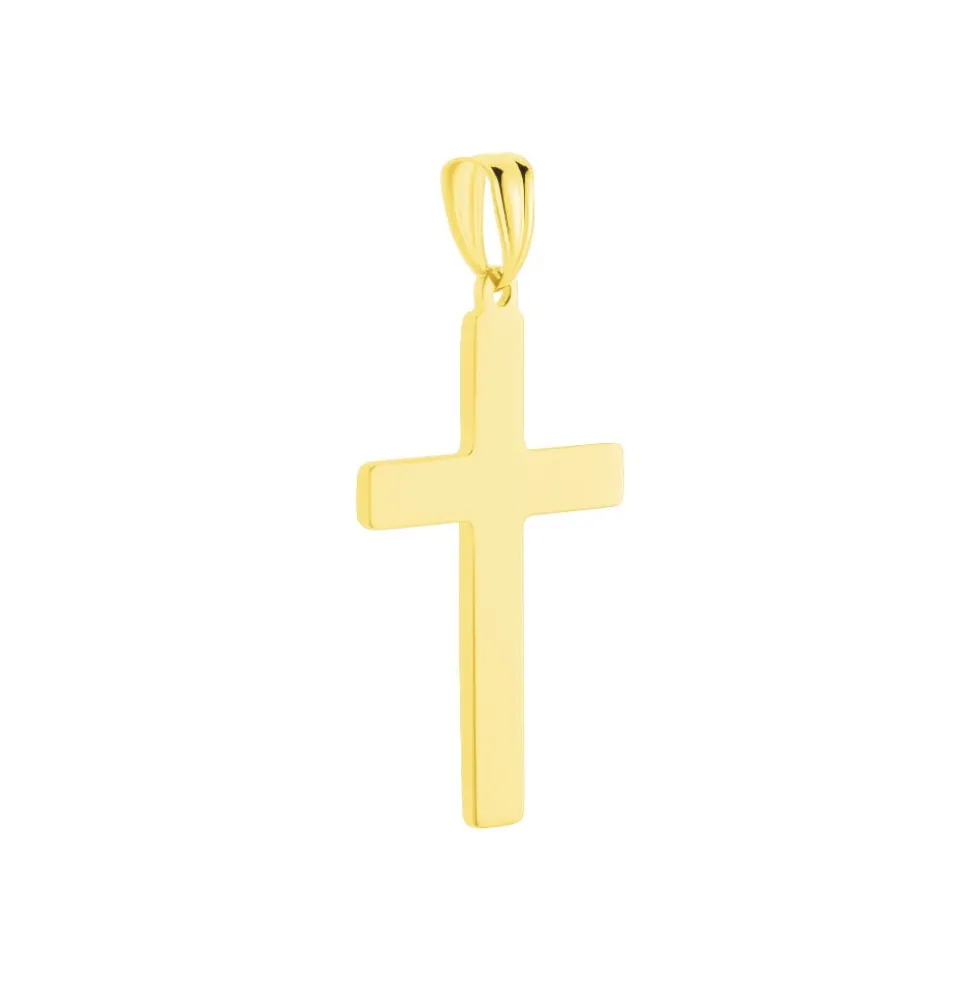 Pendentif Benny Croix Ciselee Or Bicolore