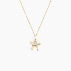 Pendentif Canice Croix Or Jaune Oxyde De Zirconium