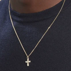 Pendentif Canice Croix Or Jaune Oxyde De Zirconium