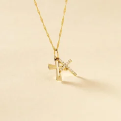Pendentif Canice Croix Or Jaune Oxyde De Zirconium