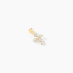 Pendentif Canice Croix Or Jaune Oxyde De Zirconium