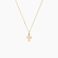 Pendentif Canice Croix Or Jaune Oxyde De Zirconium