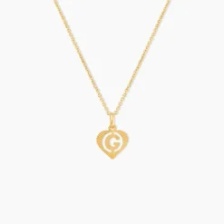 Pendentif Eudocie Coeur Lettre Or Jaune