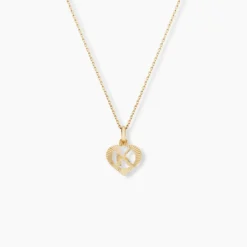 Pendentif Eudocie Coeur Lettre Or Jaune