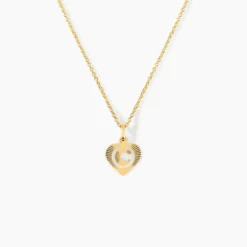 Pendentif Eudocie Coeur Lettre Or Jaune
