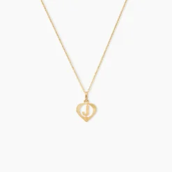 Pendentif Eudocie Coeur Lettre Or Jaune