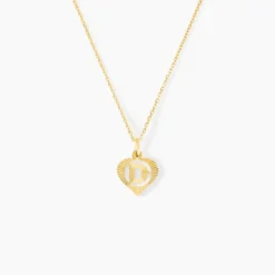 Pendentif Eudocie Coeur Lettre Or Jaune