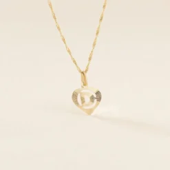 Pendentif Eudocie Coeur Lettre Or Jaune