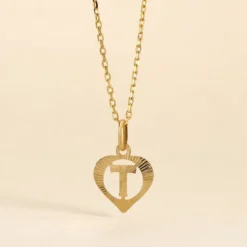 Pendentif Eudocie Coeur Lettre Or Jaune