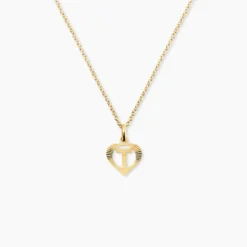 Pendentif Eudocie Coeur Lettre Or Jaune