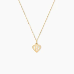 Pendentif Eudocie Coeur Lettre Or Jaune