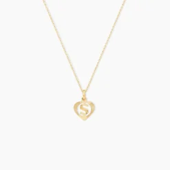 Pendentif Eudocie Coeur Lettre Or Jaune