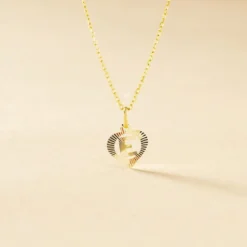 Pendentif Eudocie Coeur Lettre Or Jaune