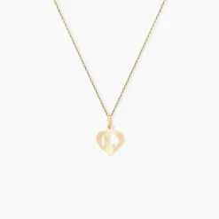 Pendentif Eudocie Coeur Lettre Or Jaune