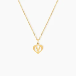 Pendentif Eudocie Coeur Lettre Or Jaune
