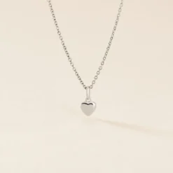 Pendentif Eudocie Coeur Lisse Or Blanc