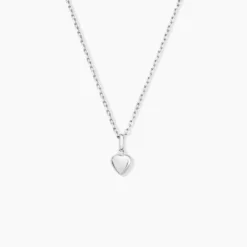 Pendentif Eudocie Coeur Lisse Or Blanc